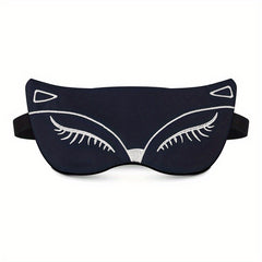 Cartoon Fox Embroidery Eye Mask Soft Blackout Blindfold