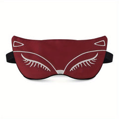 Cartoon Fox Embroidery Eye Mask Soft Blackout Blindfold