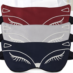 Cartoon Fox Embroidery Eye Mask Soft Blackout Blindfold