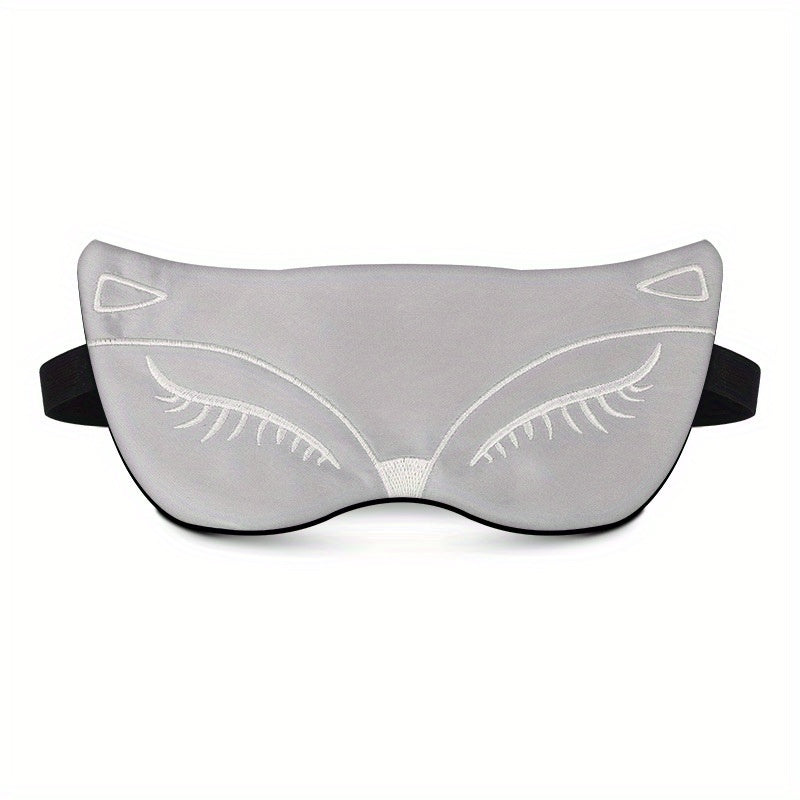 Cartoon Fox Embroidery Eye Mask Soft Blackout Blindfold