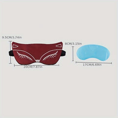 Cartoon Fox Embroidery Eye Mask Soft Blackout Blindfold