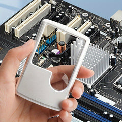 Portable Card Type Magnifying Glass LED Illuminated Jewelry Scientific 3X 6X