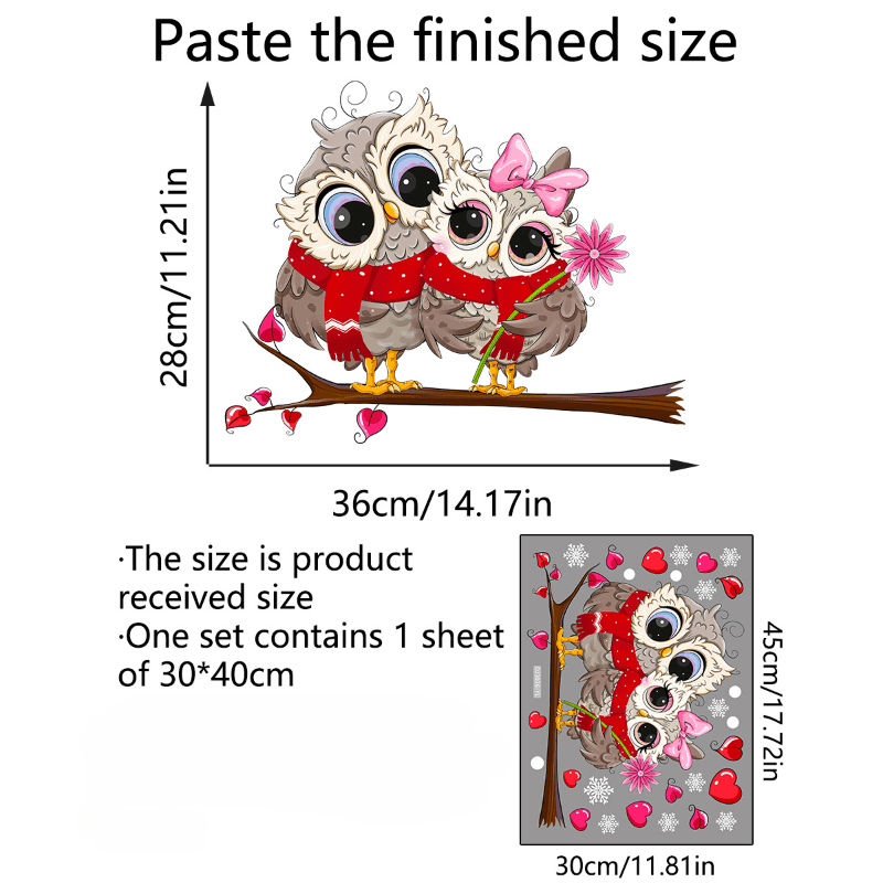 Visual Decorative Stickers Self Adhesive Owl Wall Stickers