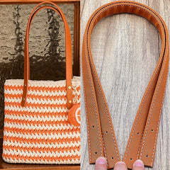 2pcs PU Leather Bag Strap With 10pcs Nails