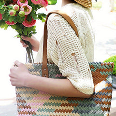 2pcs PU Leather Bag Strap With 10pcs Nails