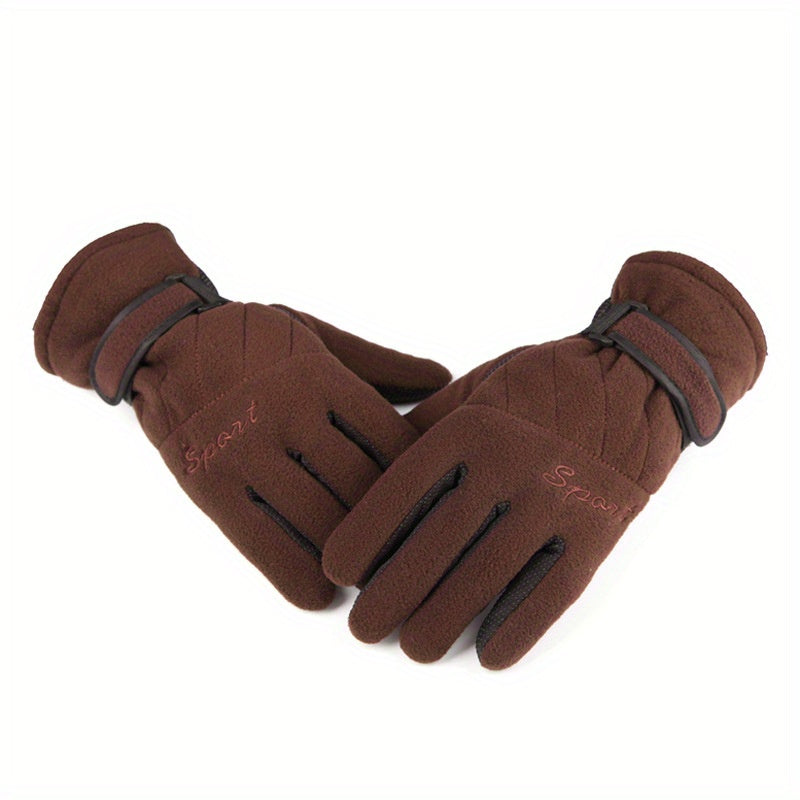 Thickened Fleece Winter Gloves Windproof Anti Slip Outdoor Sports