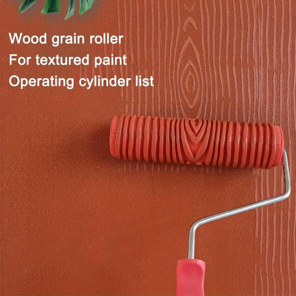 Rubber Wood Grain Pattern Paint Roller DIY Paint Texture Pigment Printing Roller