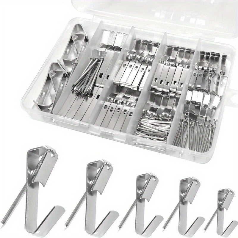 100pcs Photo Frame Hook Clothing Bag Hanging Hardware Hook with Nails