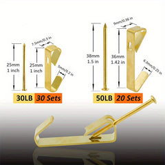 100pcs Photo Frame Hook Clothing Bag Hanging Hardware Hook with Nails