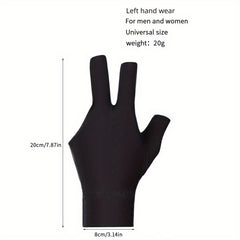 Fingerless Three Finger Billiards Gloves Left Handed High Elastic Unisex