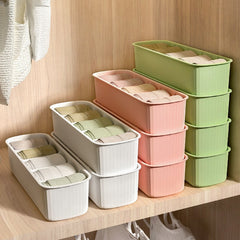 Striped Plastic Socks Box Storage Organizer - 5 Grid
