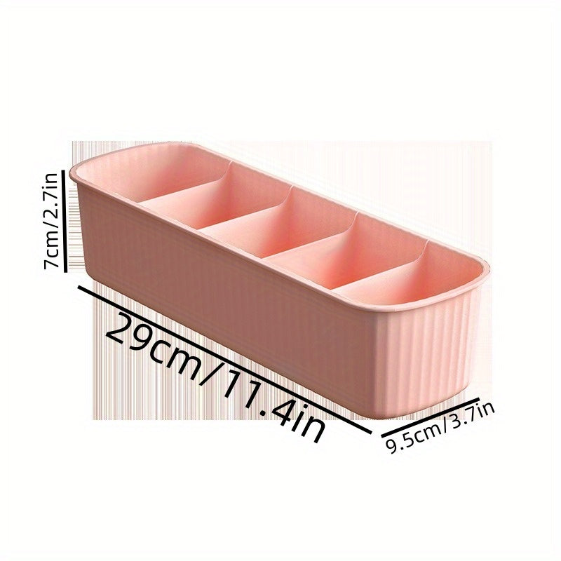 Striped Plastic Socks Box Storage Organizer - 5 Grid