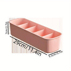 Striped Plastic Socks Box Storage Organizer - 5 Grid