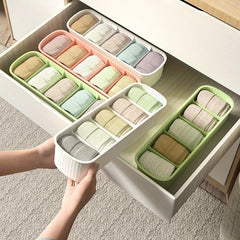 Striped Plastic Socks Box Storage Organizer - 5 Grid