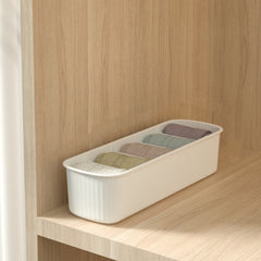 Striped Plastic Socks Box Storage Organizer - 5 Grid