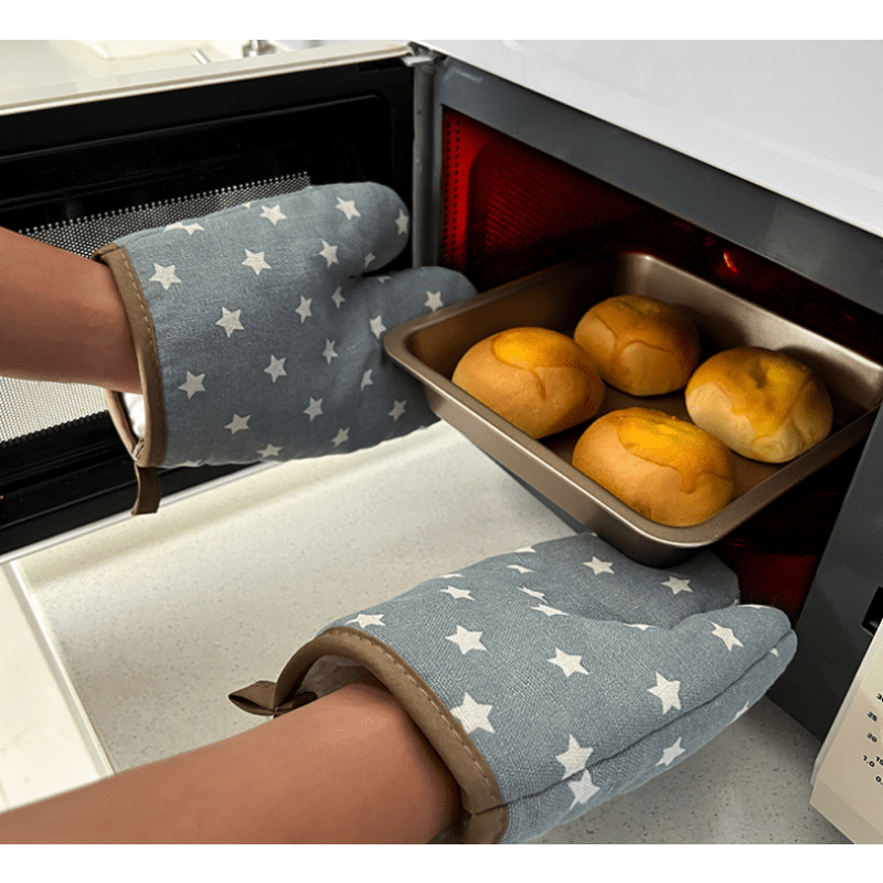 2pcs Nordic Style Heat Insulating Gloves for Microwave and Oven
