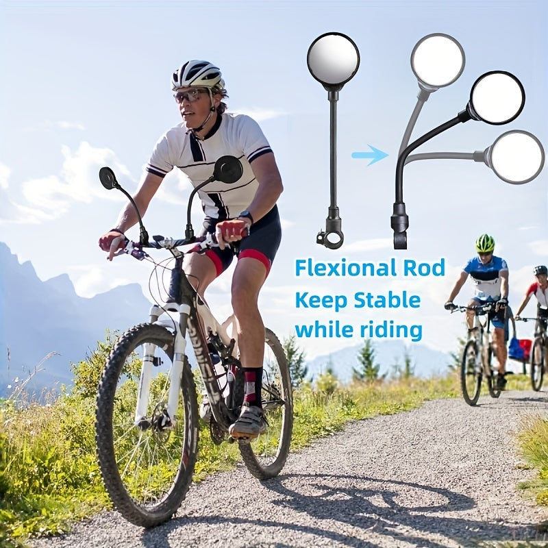 2pcs Bike Rear View Mirror 360 Rotatable Adjustable Wide Angle Universal