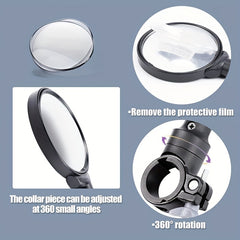 2pcs Bike Rear View Mirror 360 Rotatable Adjustable Wide Angle Universal