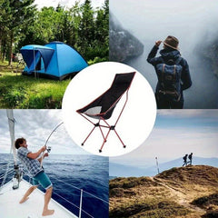 Portable Folding Chair Aluminum Alloy Moon Chair for Outdoor Camping