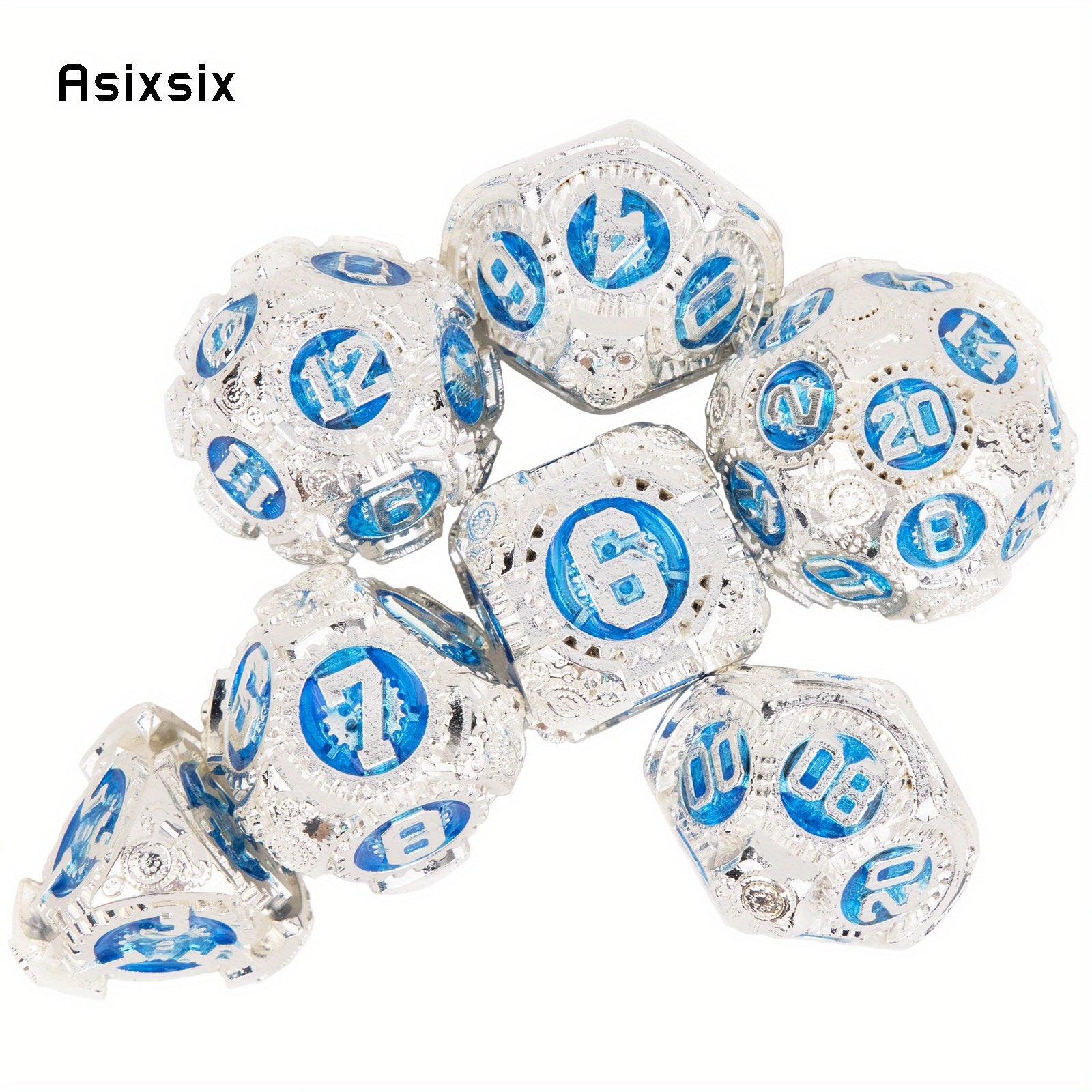 7pcs Metal Polyhedral Dice Set for Role Playing Board Game