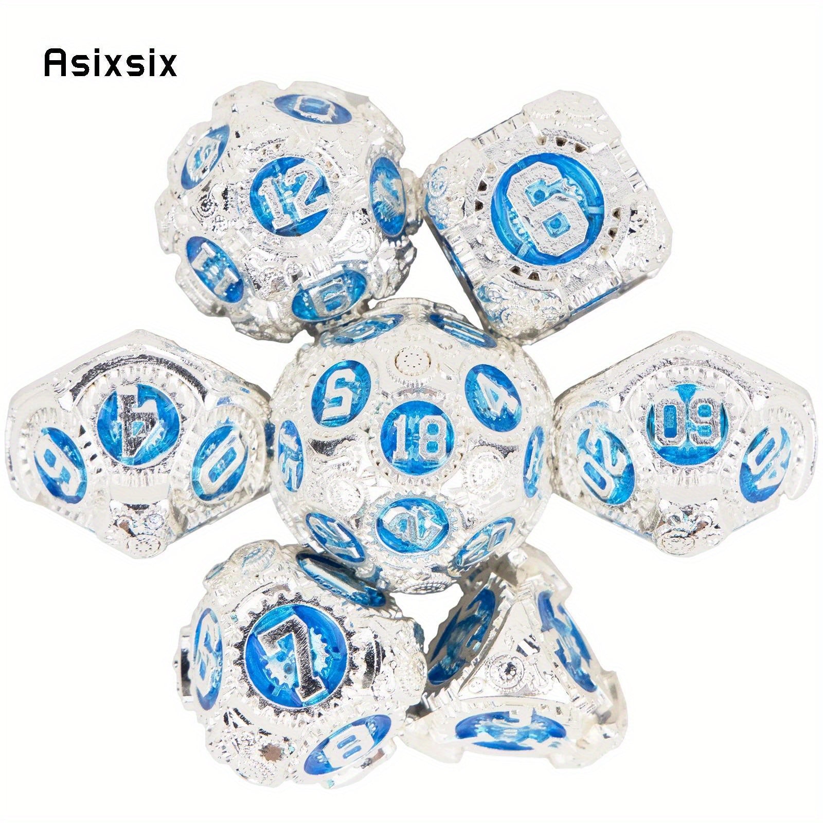 7pcs Metal Polyhedral Dice Set for Role Playing Board Game