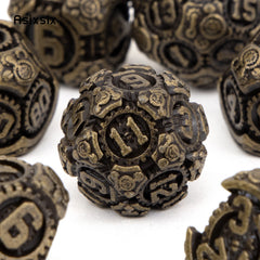 7pcs Brass Gear Metal Dice Set for RPG Board Game