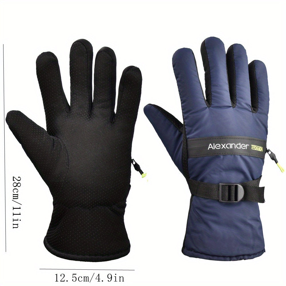 Windproof Coldproof Winter Warm Zipper Gloves Non-slip Cycling Sports Gloves