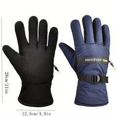 Windproof Coldproof Winter Warm Zipper Gloves Non-slip Cycling Sports Gloves