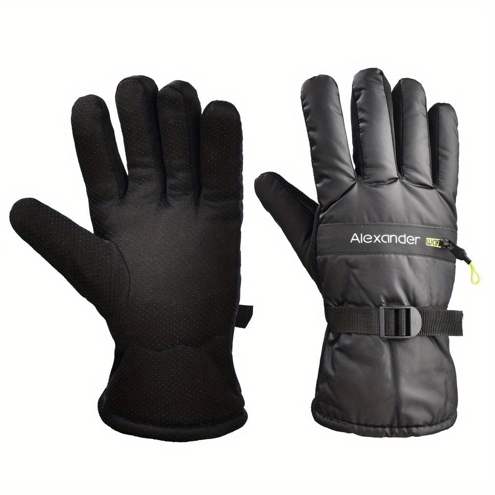 Windproof Coldproof Winter Warm Zipper Gloves Non-slip Cycling Sports Gloves