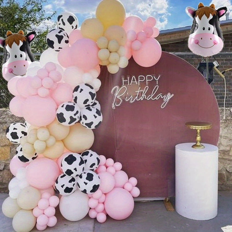 26pcs Cow Balloons Giant Cow Shape Mylar Balloon Set Farm Animal Balloons