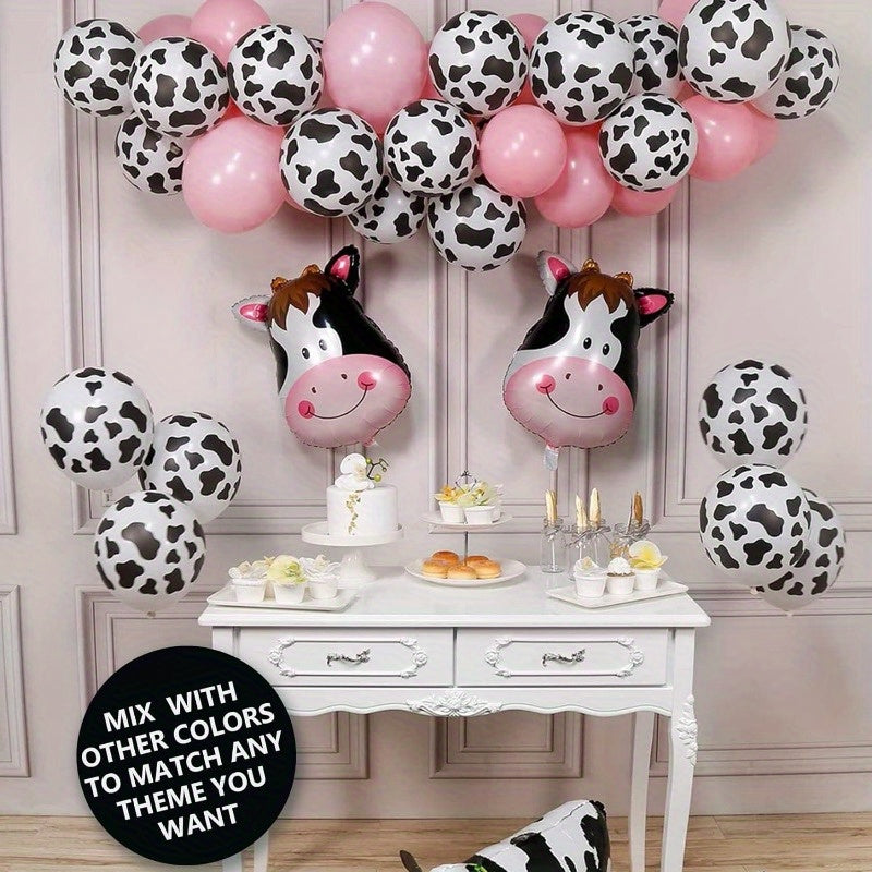 26pcs Cow Balloons Giant Cow Shape Mylar Balloon Set Farm Animal Balloons