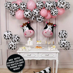 26pcs Cow Balloons Giant Cow Shape Mylar Balloon Set Farm Animal Balloons