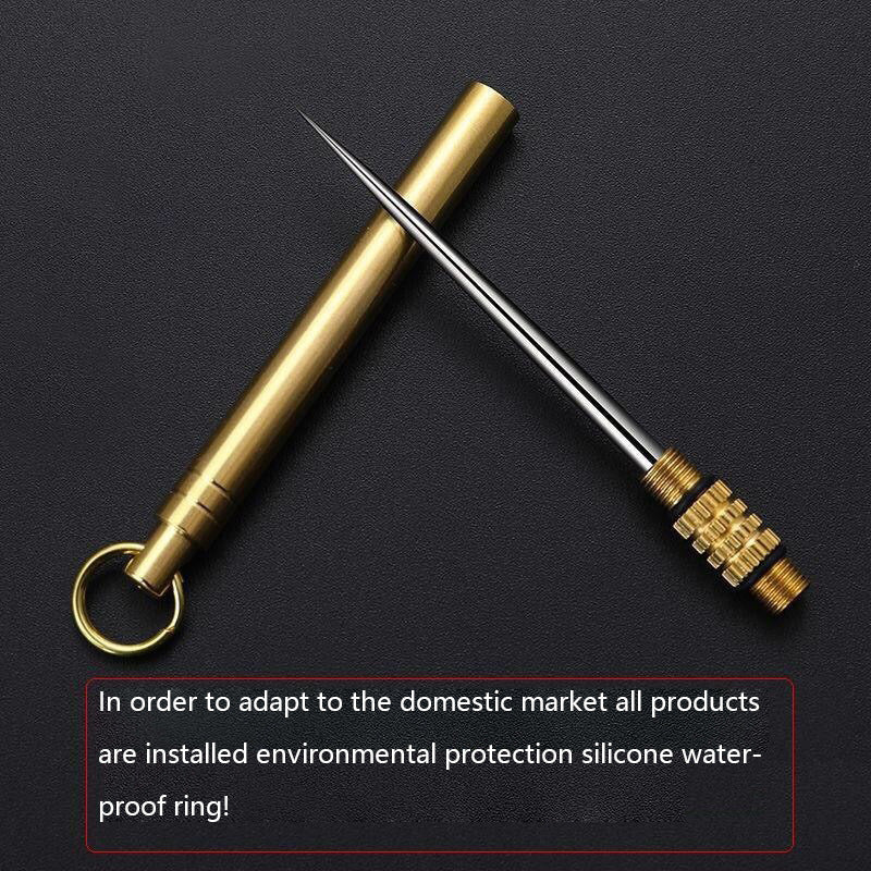 2pcs Portable Brass Stainless Steel Toothpicks Key Chain