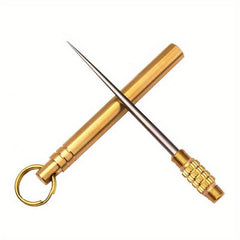 2pcs Portable Brass Stainless Steel Toothpicks Key Chain