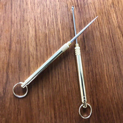 2pcs Portable Brass Stainless Steel Toothpicks Key Chain