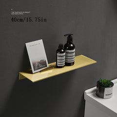 Brushed Golden Bathroom Storage Rack Modern Bathroom Shelves Kitchen Wall Shelf