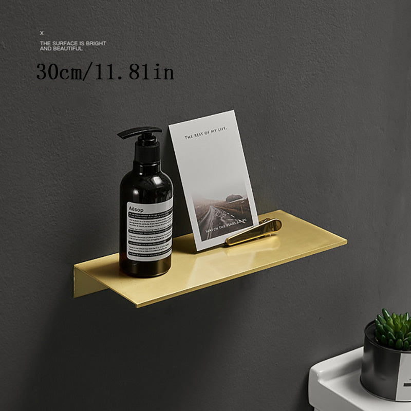 Brushed Golden Bathroom Storage Rack Modern Bathroom Shelves Kitchen Wall Shelf