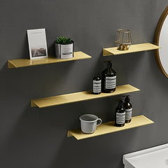 Brushed Golden Bathroom Storage Rack Modern Bathroom Shelves Kitchen Wall Shelf