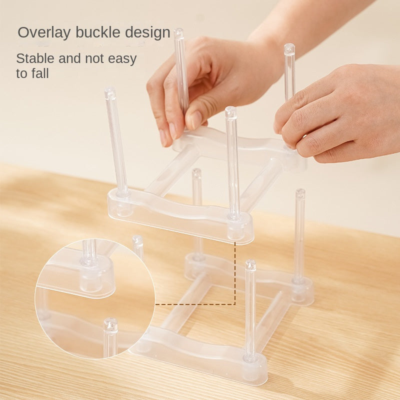 Stackable Cup Storage Rack Transparent Desktop Holder
