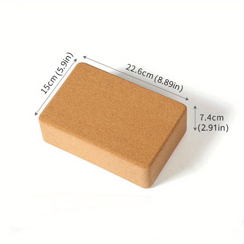 Solid Cork Yoga Brick Non slip Fitness Block for Indoor Pilates Dance Training