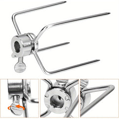 2pcs Rotisserie Meat Forks Stainless Steel BBQ Forks for Outdoor Camping