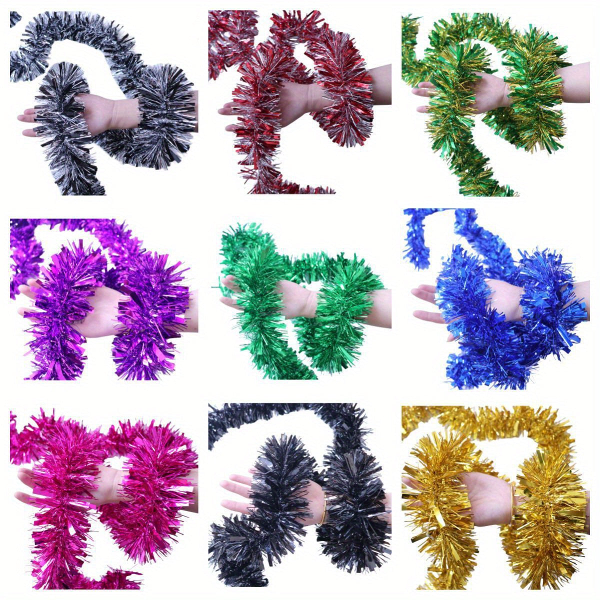 Colorful Tinsel Christmas Tree Party Decoration