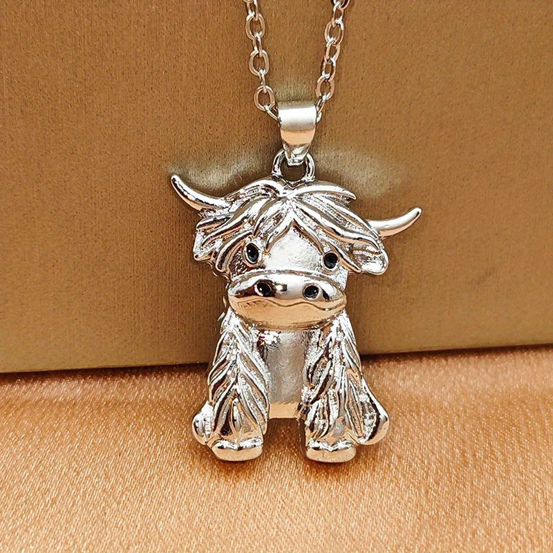 Cow Necklace Cartoon Animal Necklace Women Jewelry Gift