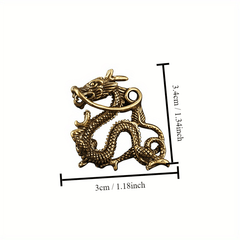 Brass Traditional Chinese Dragon Keychain Pendant