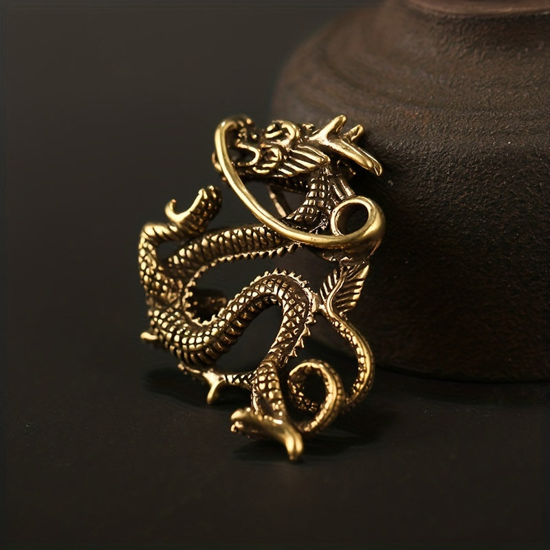 Brass Traditional Chinese Dragon Keychain Pendant