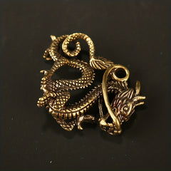 Brass Traditional Chinese Dragon Keychain Pendant