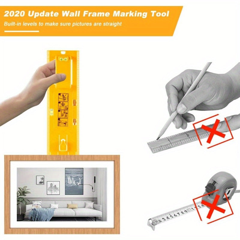 2pcs Picture Hanging Tool with Level Easy Frame Picture Hanger Wall Hanging Kit