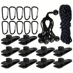31pcs Heavy Duty Tarp Clips Set - Awning Clamps - Tent Tighten Tool