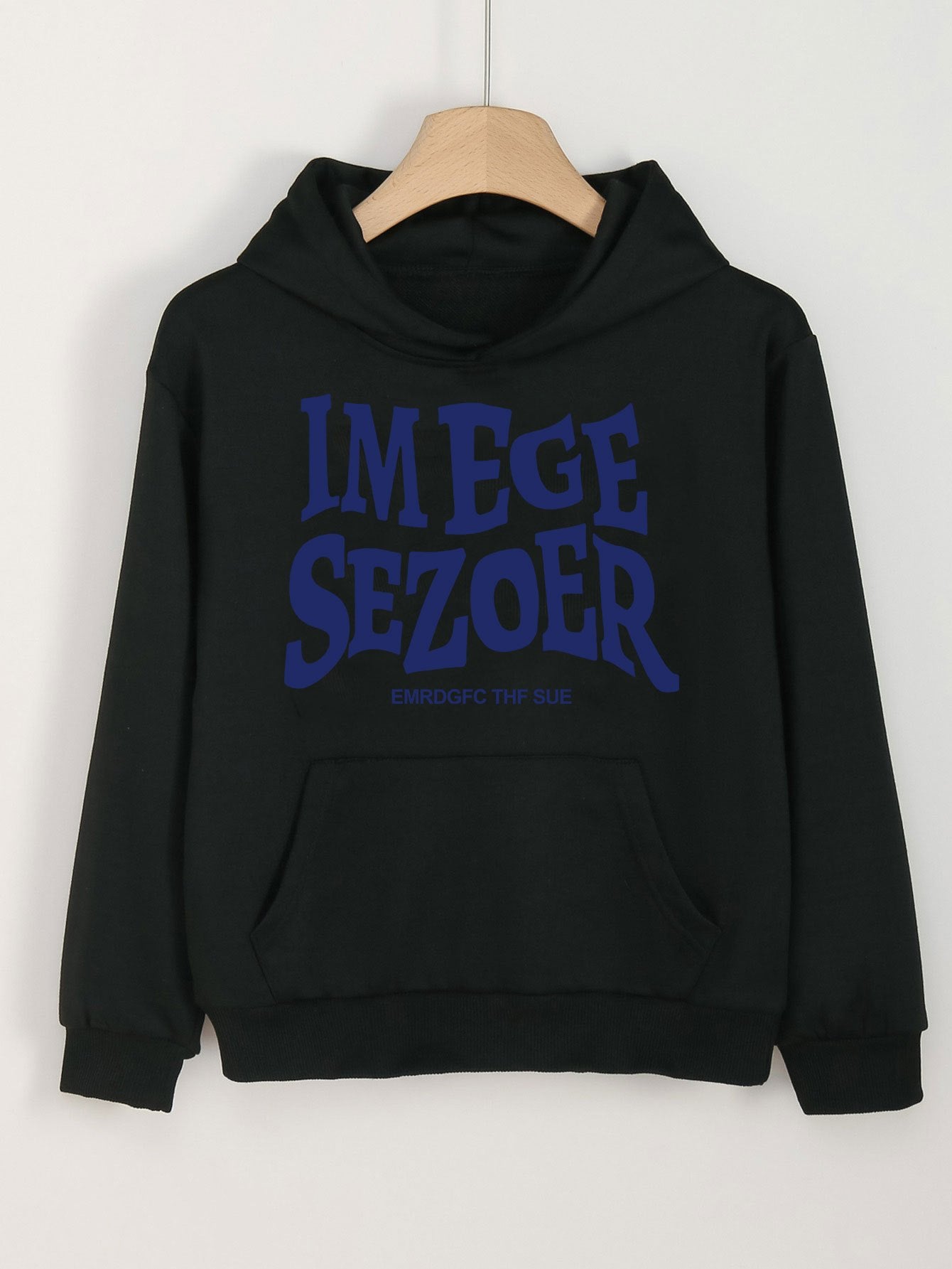 Letter Print Hoodies Girls Comfy Pullover With Pocket