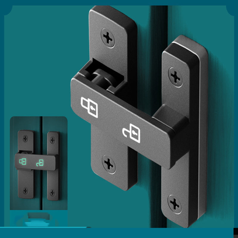 Anti-Theft Sliding Door Latch No Punch Bathroom Bedroom Office Accessory